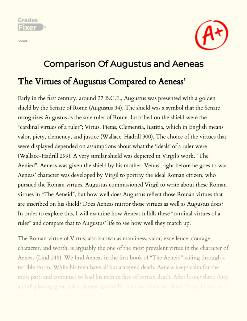 Comparison of  Augustus and Aeneas Essay