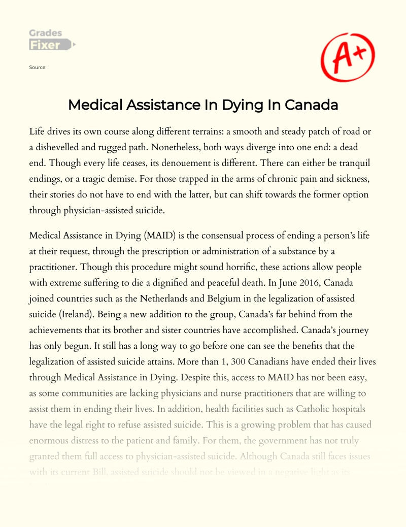 should assisted suicide be legal essay