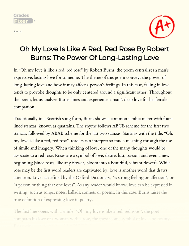 red red rose poem pdf