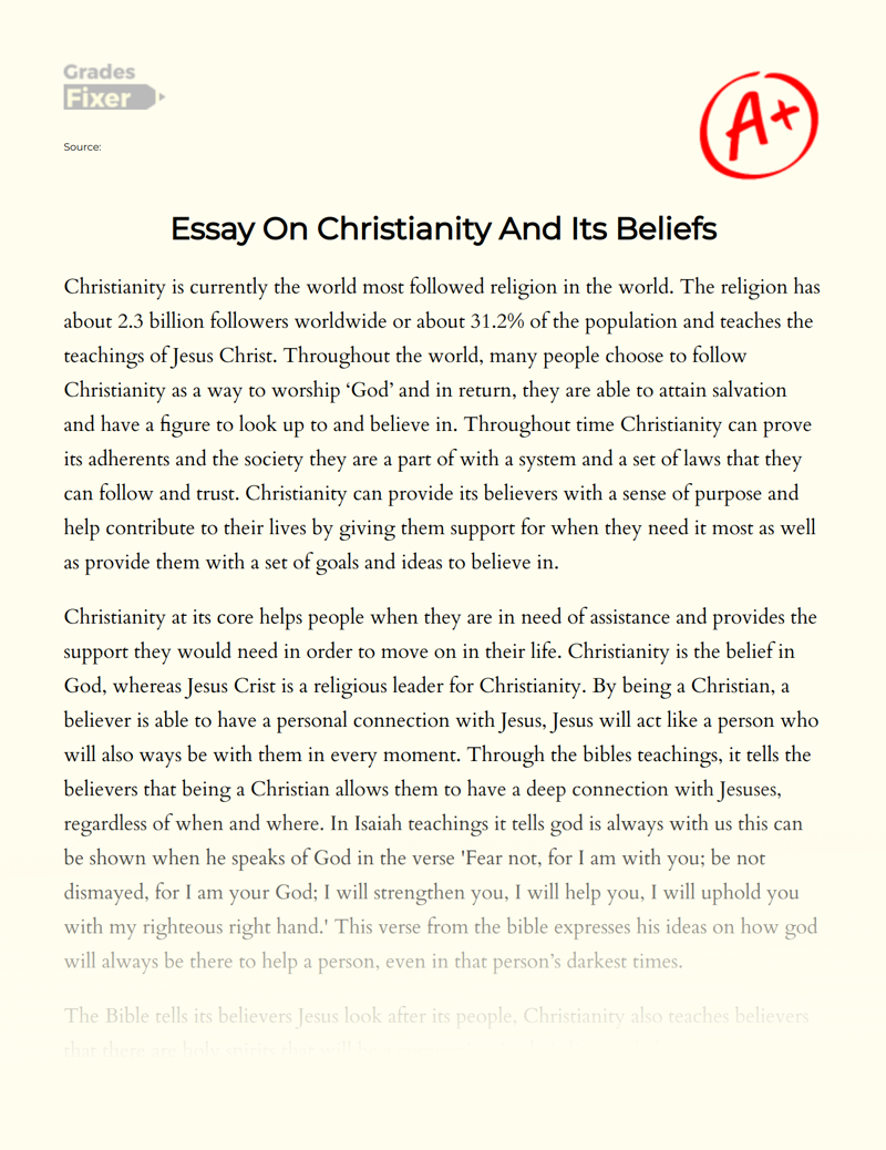 write an essay about christianity