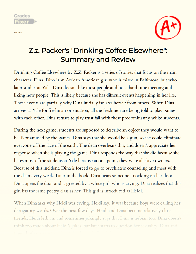Z.z. Packer's "Drinking Coffee Elsewhere": Summary and Review Essay