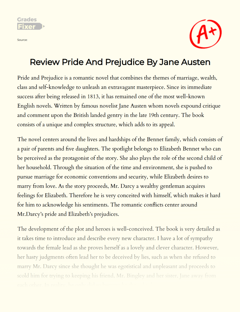 BOOK REVIEW: PRIDE AND PREJUDICE BY JANE AUSTEN 