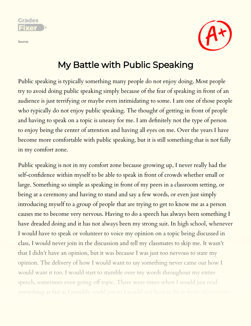 public speaking weakness essay