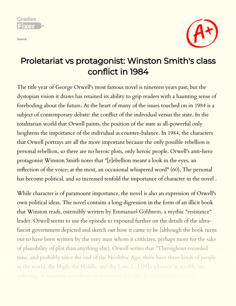 1984 literary essay winston smith hero or not