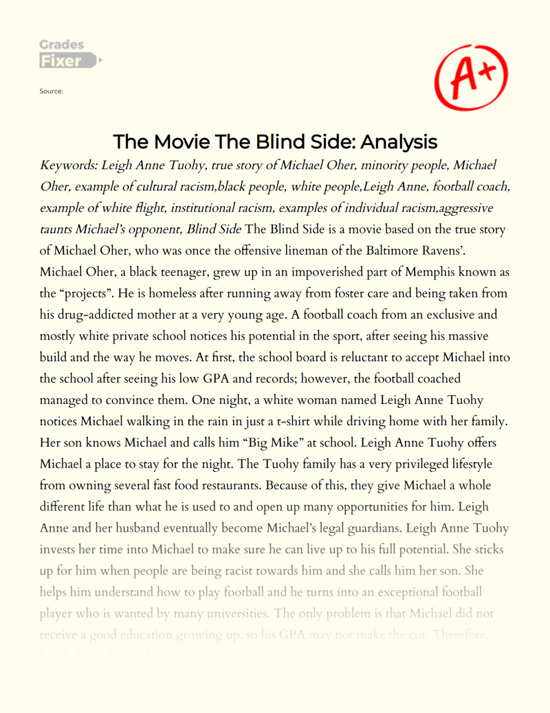 the blind side big mike essay