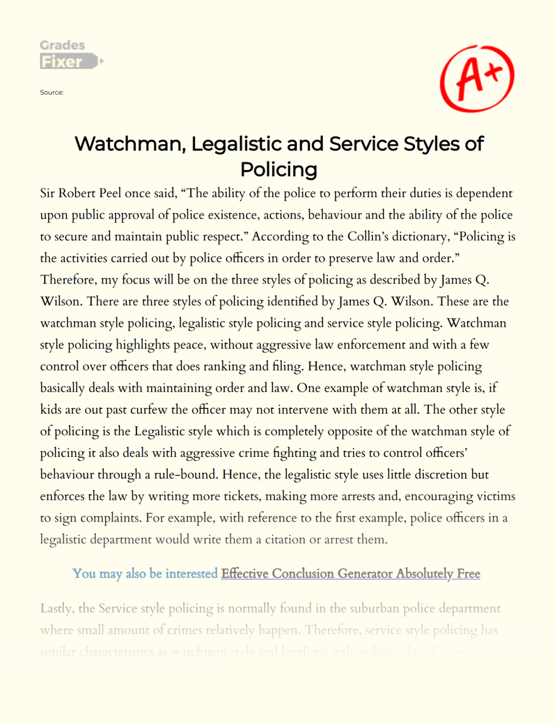 The History of Policing and Its Milestones in The UK Essay