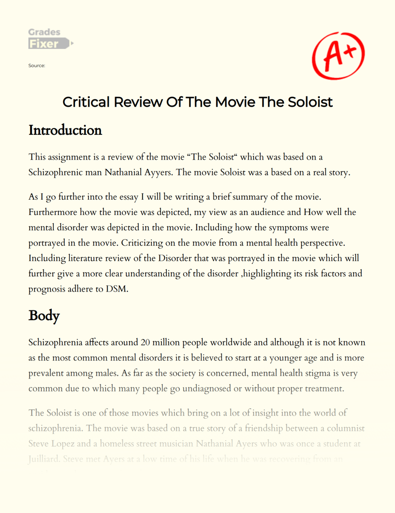 Chapter Summaries - The Soloist