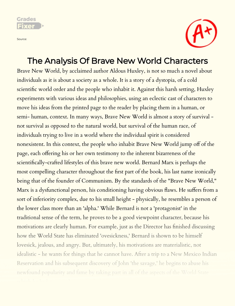 brave new world analysis