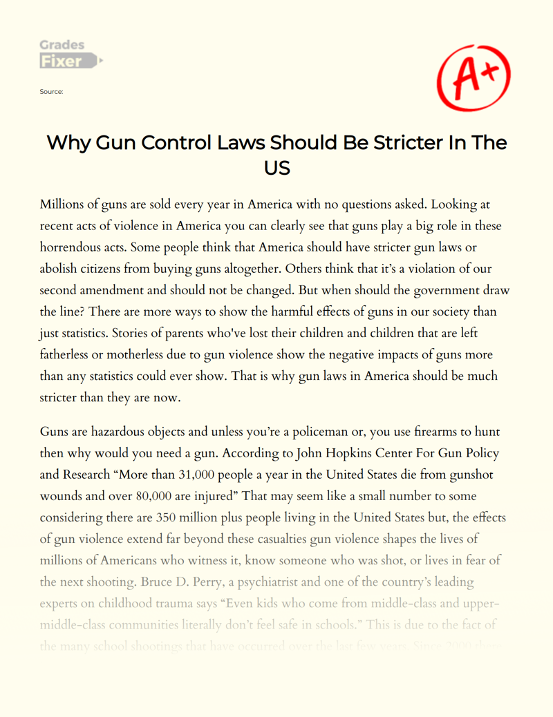 anti gun control essay outline