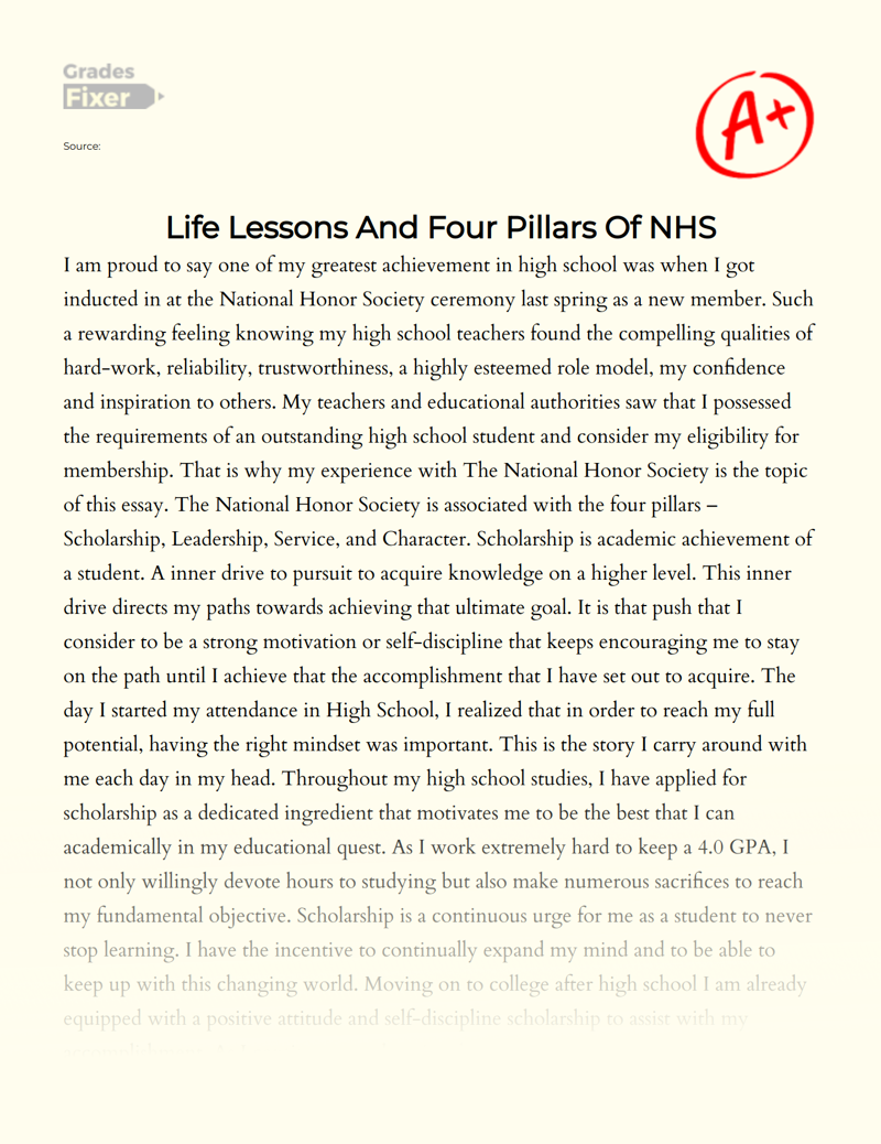 nhs induction essay example