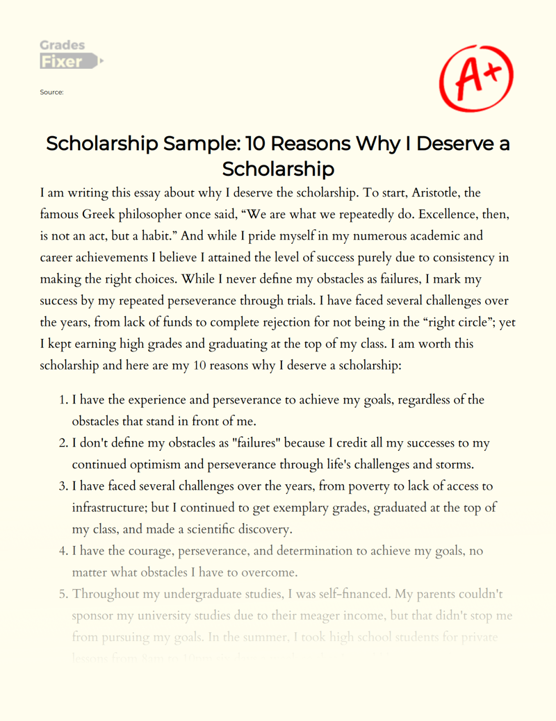 scholarship essay layout