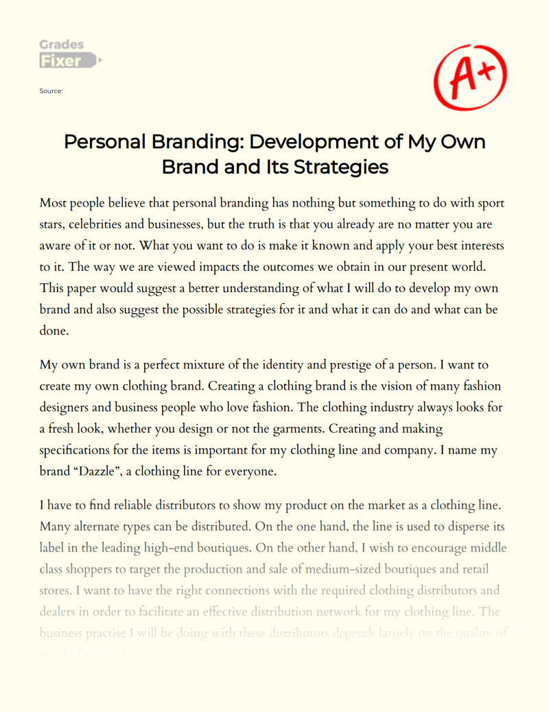 personal brand essay examples