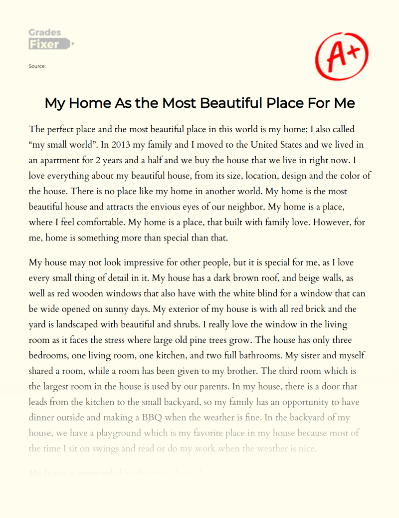 my beautiful home essay