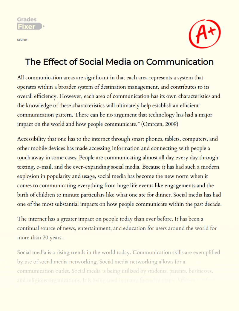 How Social Media Affects Communication Essay