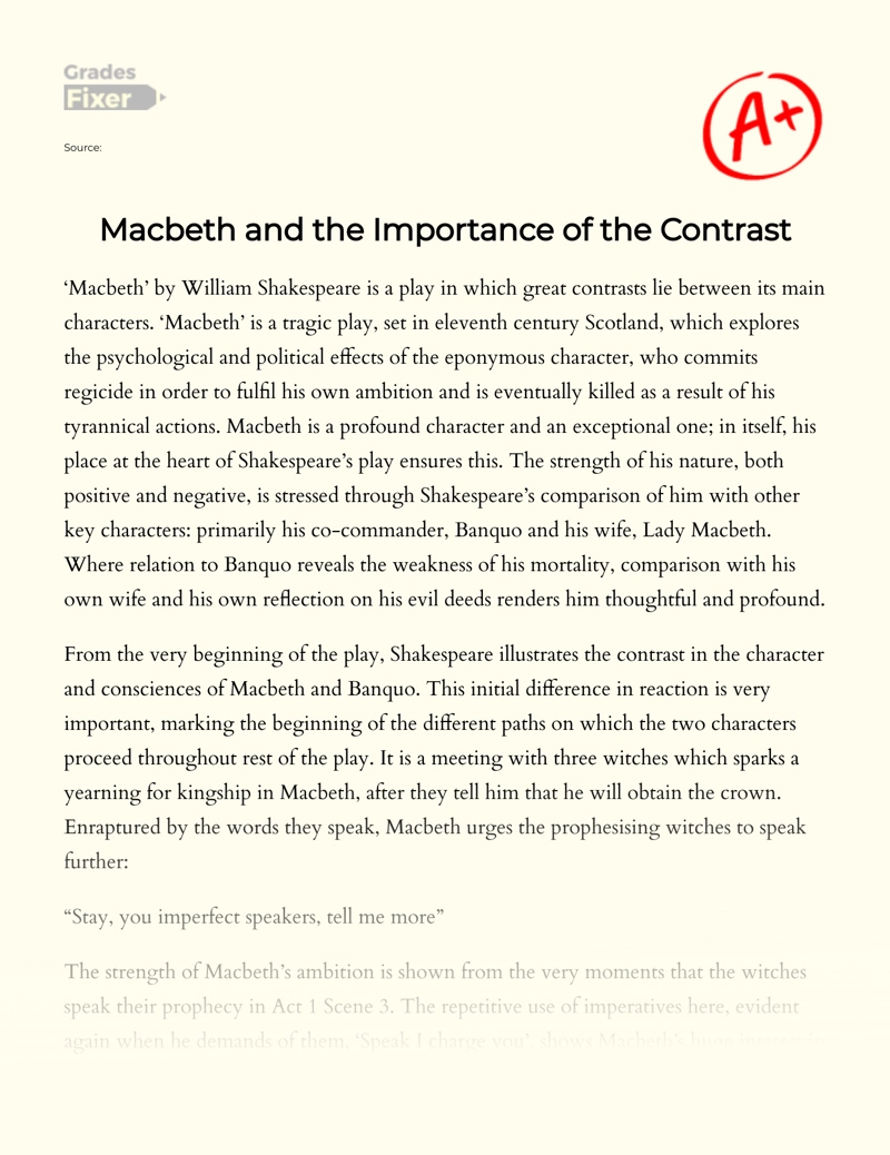 compare and contrast hamlet and macbeth