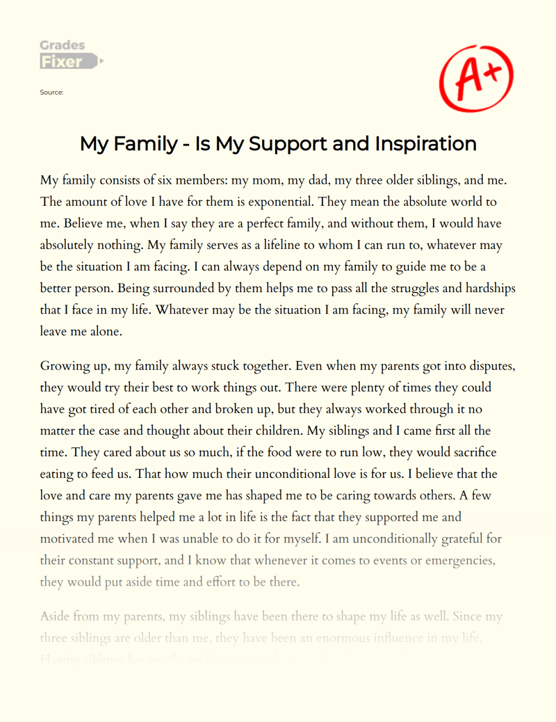 inspiration family essay