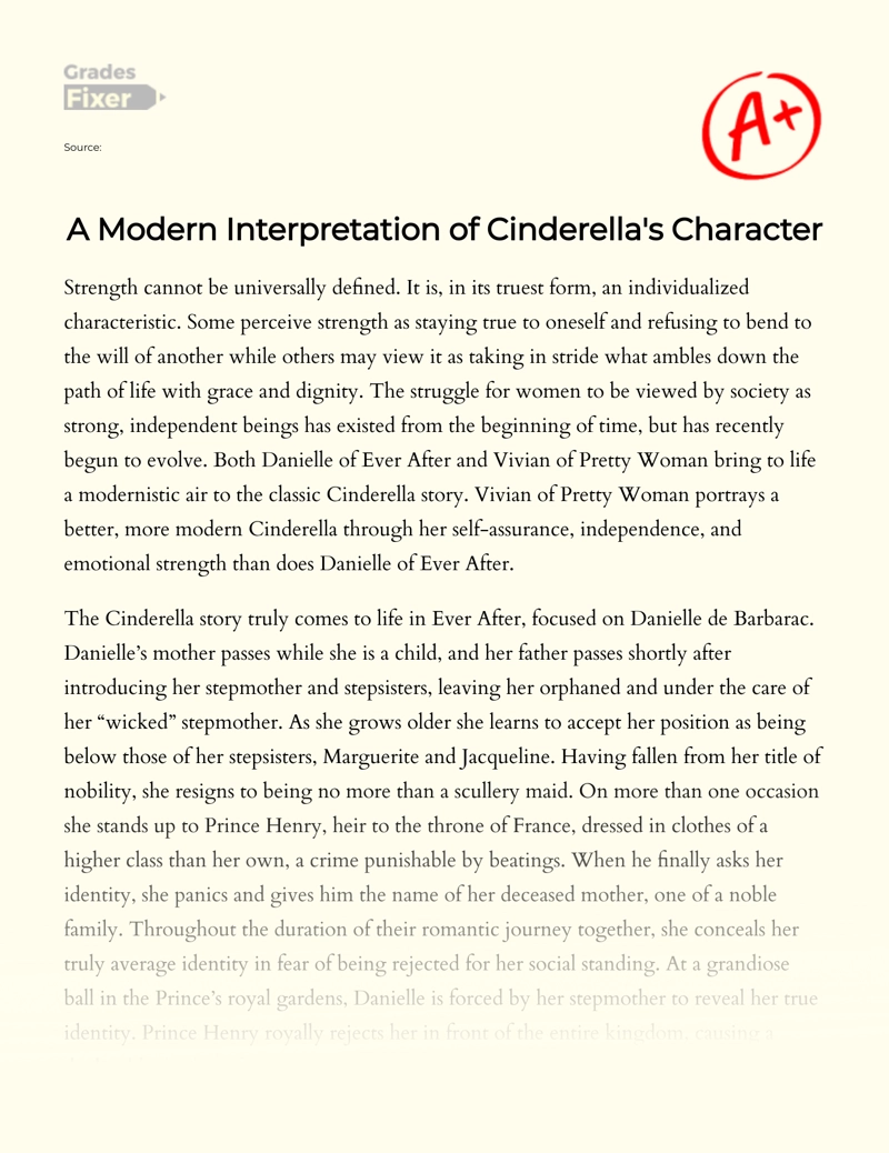 A Modern Interpretation of Cinderella's Character Essay