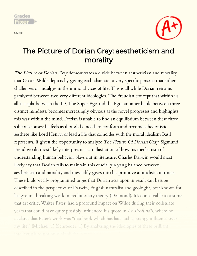 The Theme of Morality and Attractiveness as Depicted in The Picture of Dorian Gray essay