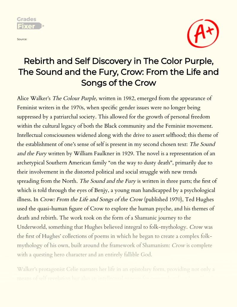 Rebirth and Self-discovery in Literary Works Essay