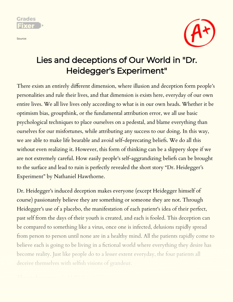 Dr. Heidegger's Experiment by N. Hawthorne, Summary & Conflict - Video &  Lesson Transcript