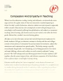 Compassion and Empathy in Teaching Essay