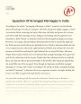 Question of Arranged Marriages in India Essay