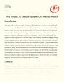 The Impact of Sexual Assault on Mental Health Essay