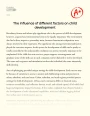 The Influence of Different Factors on Child Development Essay