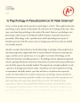 Psychology as a Pseudoscience Or Real Science Essay