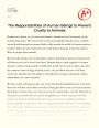 The Responsibilities of Human Beings to Prevent Cruelty to Animals Essay
