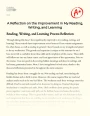 A Reflection on The Improvement in My Reading, Writing, and Learning Essay