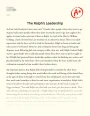 The Ralph's Leadership in The Lord of The Flies by William Golding Essay