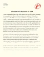 Chinese Immigration to USA Essay