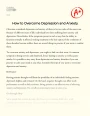 How to Overcome Depression and Anxiety Essay