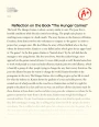 Reflection on The Book "The Hunger Games" Essay