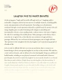Laughter and Its Health Benefits Essay
