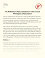My Reflections About Sessions in The Course Philosophy of Education Essay