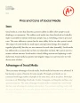 Social Media Pros and Cons Essay