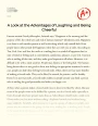 A Look at The Advantages of Laughing and Being Cheerful Essay