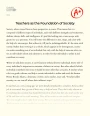Role of Teacher as The Foundation of Society Essay