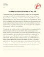 Who is The Most Influential Person in Your Life Essay