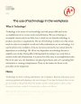 The Use of Technology in The Workplace, Its Advantages and Disadvantages Essay