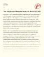 The Influence of Reggae Music on British Society Essay