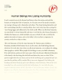Human Beings Are Losing Humanity Essay
