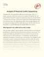 Analysis of Personal Conflict Experience Essay