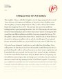 Critique Over an Art Gallery Essay