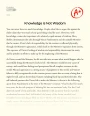 Knowledge is not Wisdom Essay