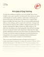 Principles of Dog Training Essay