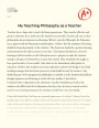 My Teaching Philosophy: Beliefs and Personal Experience Essay