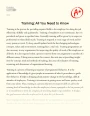 Training: All You Need to Know Essay
